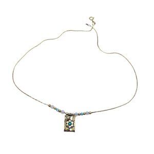 Sterling Silver Opal Beaded Hand-Made Flower Charm Necklace